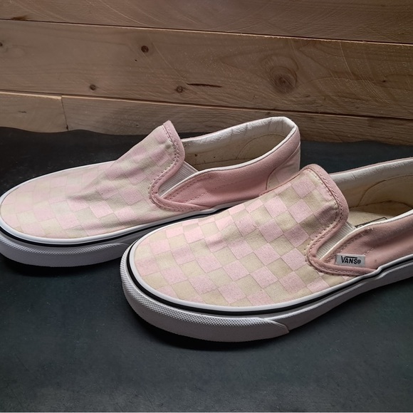 Vans Pink and Cream Checkered Slip-On Shoes Size 6 women - Picture 5 of 5